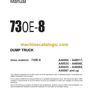 Komatsu 730E-8 Dump Truck Shop Manual (CEBM032406)