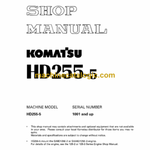 Komatsu HD255-5 Dump Truck Shop Manual (SEBM009118)