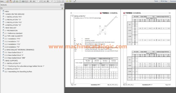 CTL 630-32 HD23 Luffing JIB Tower Crane Full PDF Spare Parts, Operation and Maintenance, Use, Assembly Manual CONTENT