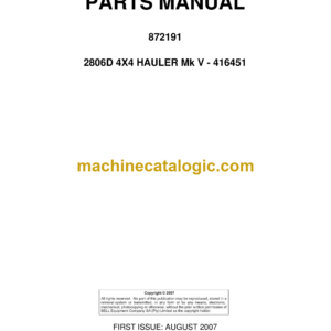 Bell 2806D 4X4 Hauler Mk V - 416451 Service Manual (872191)