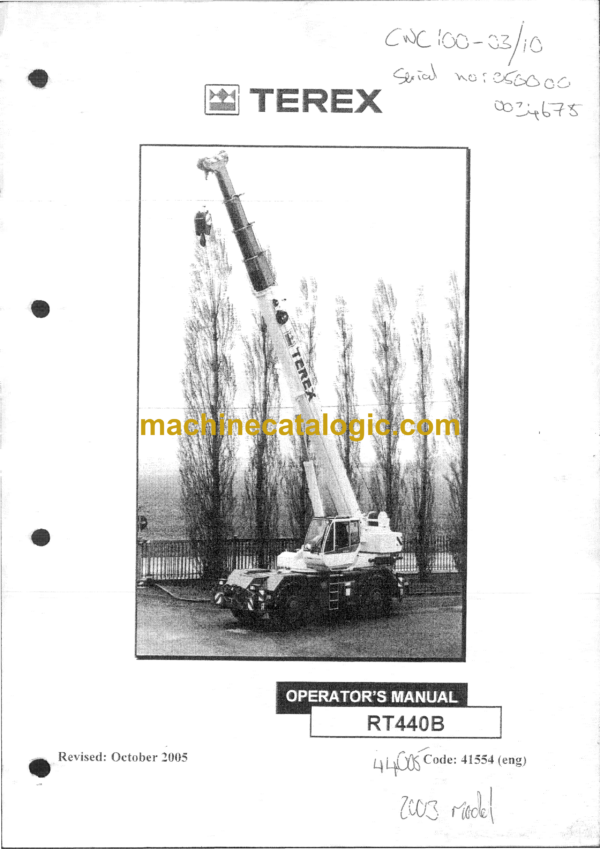 Terex RT440B Crane Operator's Manual