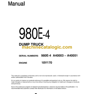 Komatsu 980E-4 Dump Truck Shop Manual (CEBM031007)