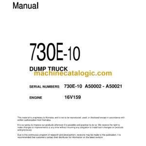 Komatsu 730E-10 Dump Truck Shop Manual (CEBM033407)