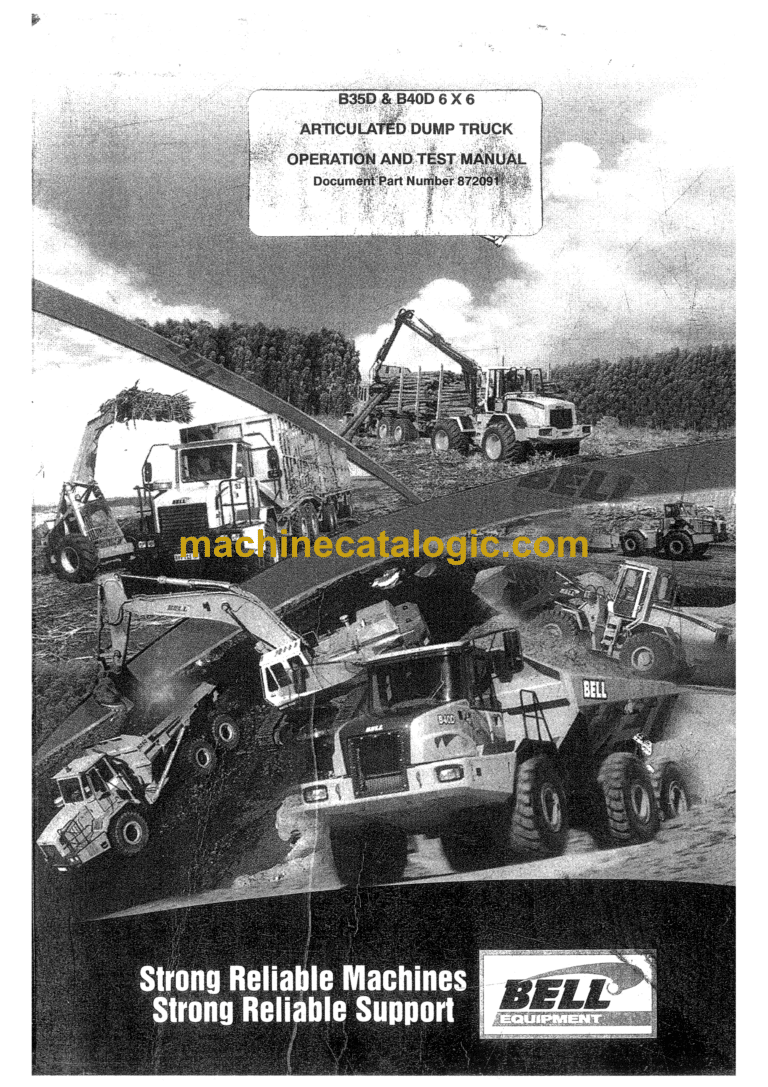 Bell B35D, B40D 6X6 Articulated Dump Truck Operation and Test Manual (872091)