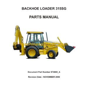 Bell 315SG Backhoe Loader Parts Manual (874800, 874800_A)