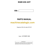 Bell B30B 6X6 ADT Articulated Dump Truck Parts Manual (870167)