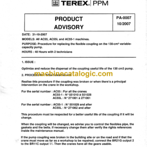 Terex AC55, AC55L, AC550-1 Crane Parts Manual