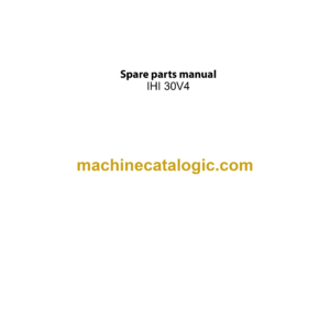 IНI 30 V4 Mini Excavator Spare Parts Manual