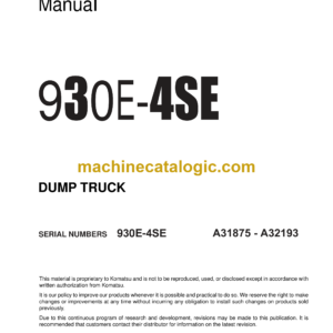 Komatsu 930E-4SE Dump Truck Shop Manual (CEBM030103)