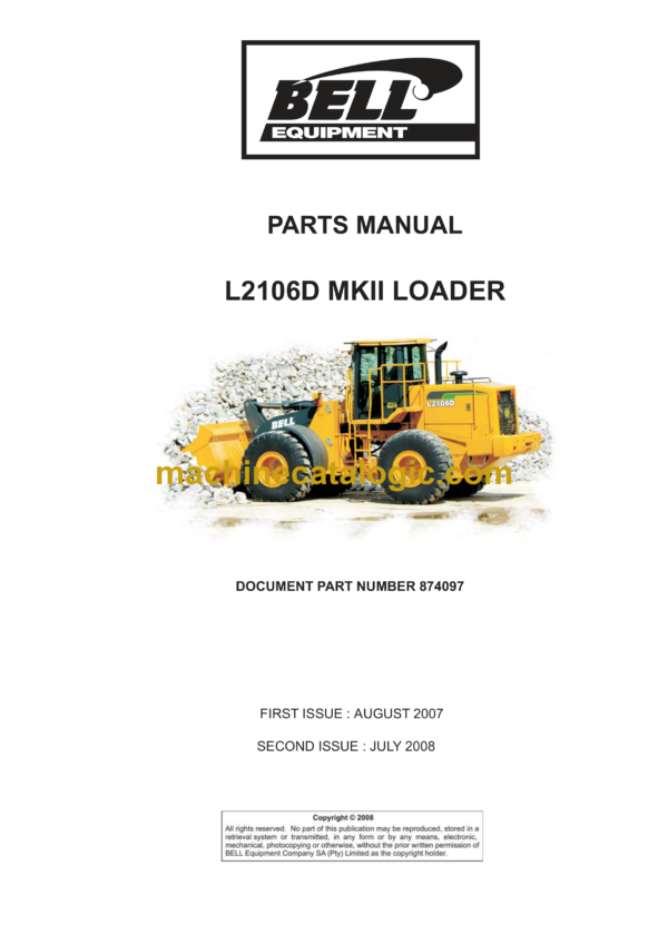 Bell L2106D Mk II Loader Parts Manual (874097)