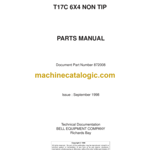 Bell T17C 6X4 Non Tip Timber Truck Parts Manual (872008)