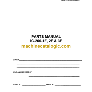 Broderson IC-200-1F, 2F, 3F Crane Parts Manual