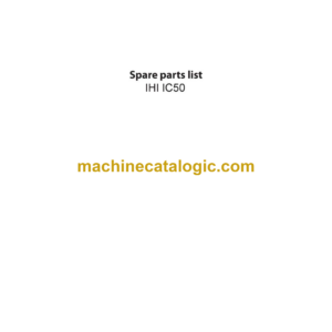 IHI IС50 Spare Parts List