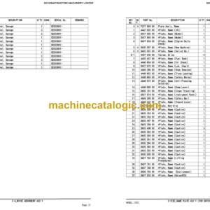 IHI IС50 Spare Parts List