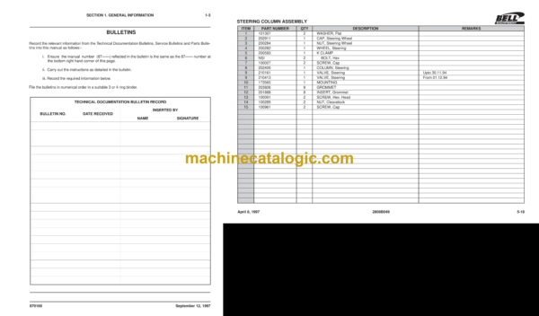 Bell 2808 4x4 Articulated Hauler Parts Manual (870169 and September 1997) - Image 4