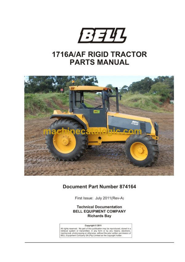 Bell 1716A-AF Rigid Tractor Parts Manual (874164)