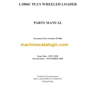 Bell L1806C Plus Wheeled Loader Parts Manual (873006)