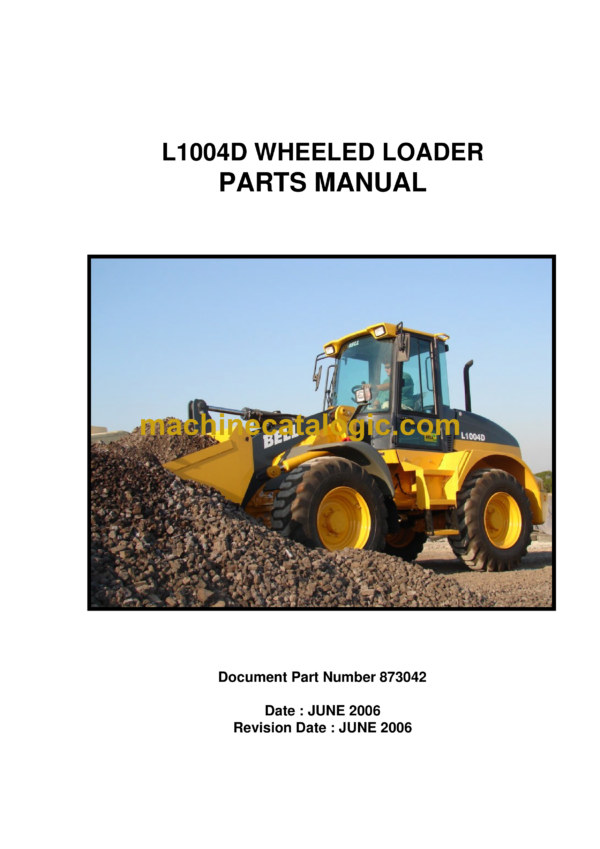 Bell L1004D Wheeled Loader Parts Manual (873042)