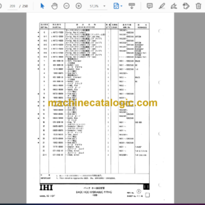 IНI IS-10F Hydraulic Excavator Parts Catalog (SN 10052001-)