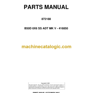 Bell B30D MK 6.3 SCR, WDB ADT Articulated Dump Truck Parts Manual (872275) (A630D63, A631D63)