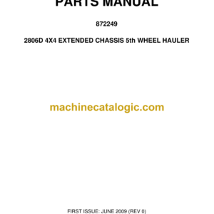 Bell 2806D 4X4 Extended Chassis 5th Wheel Hauler Parts Manual (872249)