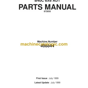 Bell B40C 6X6 ADT Articulated Dump Truck Parts Manual (872035, 872035-01)