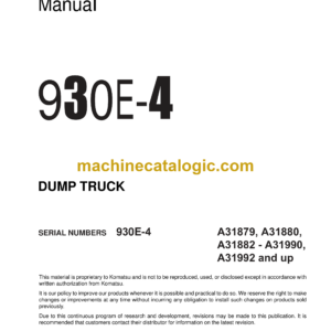 Komatsu 930E-4 Dump Truck Shop Manual (CEBM030303)