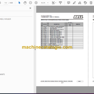 Bell 2806D 4X4 Extended Chassis 5th Wheel Hauler Parts Manual (872249)