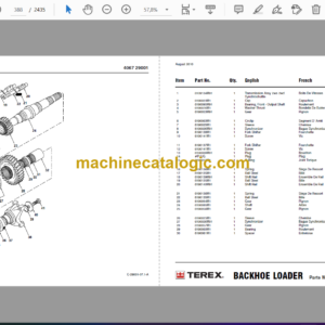 Terex 820 Backhoe Loader Spare Parts Catalog