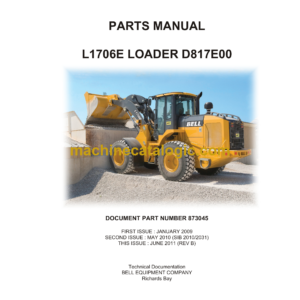 Bell L1706E Loader D817E00 Parts Manual (873045)