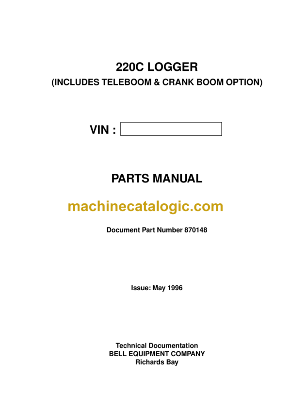 Bell 220C Logger Parts Manual (870148)