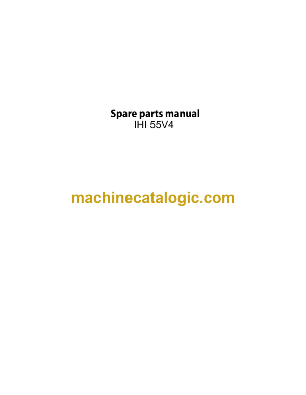 IНI 55V4 Mini Excavator Spare Parts Manual