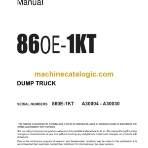 Komatsu 860E-1KT Dump Truck Shop Manual (CEBM022008)