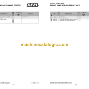 Bell B40D, B35D 6X6 ADT MK 7, B35D 6X6 WDB ADT MK 7 Articulated Dump Truck Parts Manual (872310) (A840D70, A835D70, A836D70)