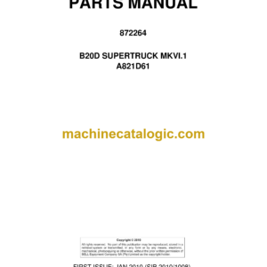 Bell B20D Supertruck MK VI.1 A821D61 Parts Manual (872264)