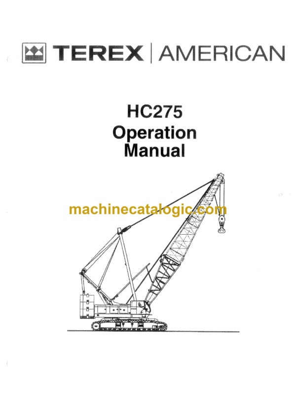 Terex HC275 Crane Operator's Manual