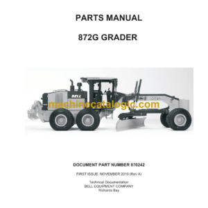 Bell 872G Grader Parts Manual (870242)