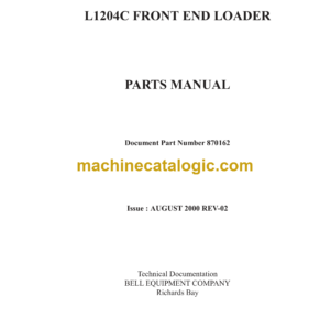 Bell L1204C Frontend Loader Parts Manual (870162)