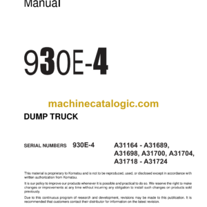 Komatsu 930E-4 Dump Truck Shop Manual (CEBM026903)