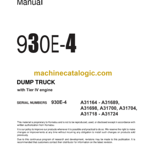 Komatsu 930E-4 Dump Truck Shop Manual (CEBM027003)