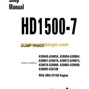 Komatsu HD1500-7 Dump Truck Field Assembly Manual (CEBM021004)