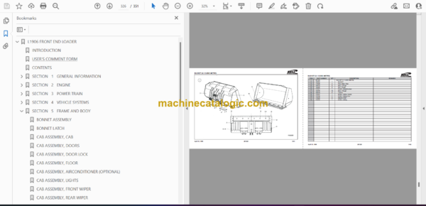 Bell L1906 Frontend Loader Parts Manual (870174) - Image 2