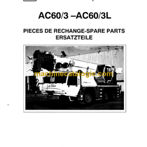 Terex AC60, AC60-3, AC60-3L Crane Parts Manual