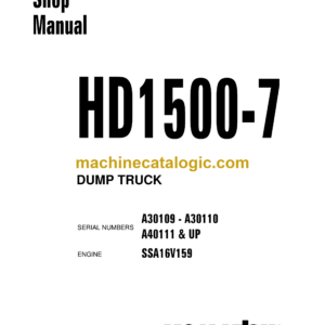 Komatsu HD1500-7 Dump Truck Shop Manual (CEBM023701)