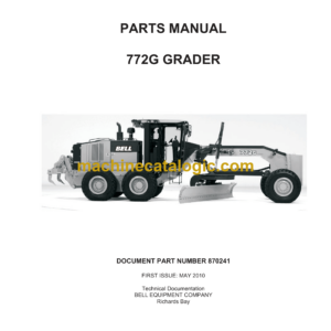 Bell 772G Grader Parts Manual (870241)