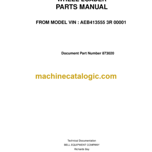 Bell L2306C Plus II Wheel Loader Parts Manual (873020)