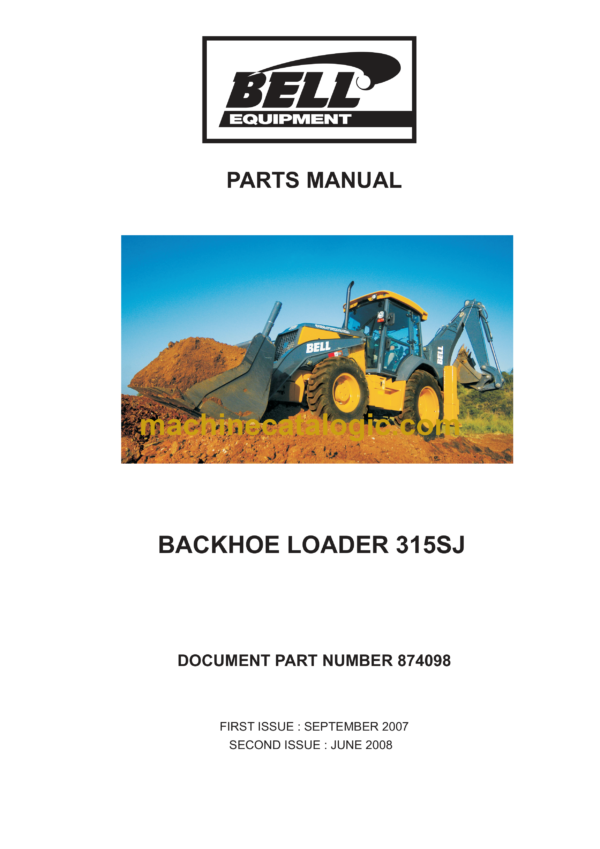 Bell 315SJ Backhoe Loader Parts Manual (874098)