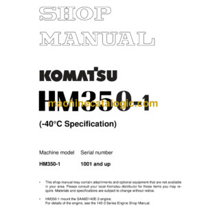 Komatsu HM350-1 Dump Truck Shop Manual (SEBM030305)