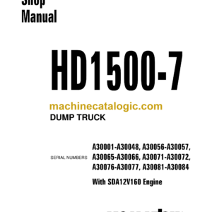 Komatsu HD1500-7 Dump Truck Shop Manual (CEBM019905)