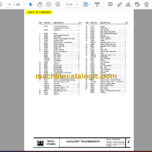 Terex T300 Series Crane Parts Manual (12261-193)